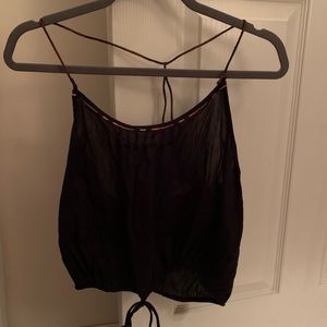 American Eagle crop tie waistband top